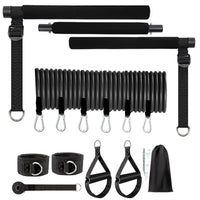 Multifunctional Pilates Bar Combination Fitness Bar Yoga Chest Expansion Tension Rope Back Trainer Elastic Rope Stretching Belt